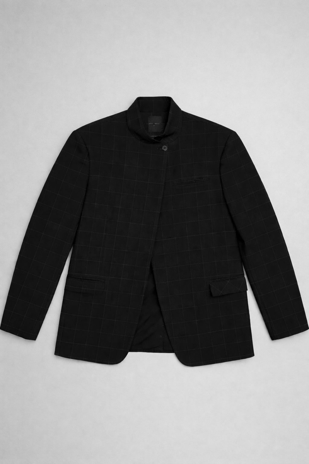 Kadın Blazer Takım Kare Desenli Şalvar Pantolon ve Ceket